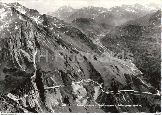 Arlbergstrasse - Flexenstrasse - Arlbergpass 1807 m - mountain road - mountains - 829 - old postcard - Austria - unused - JH Postcards