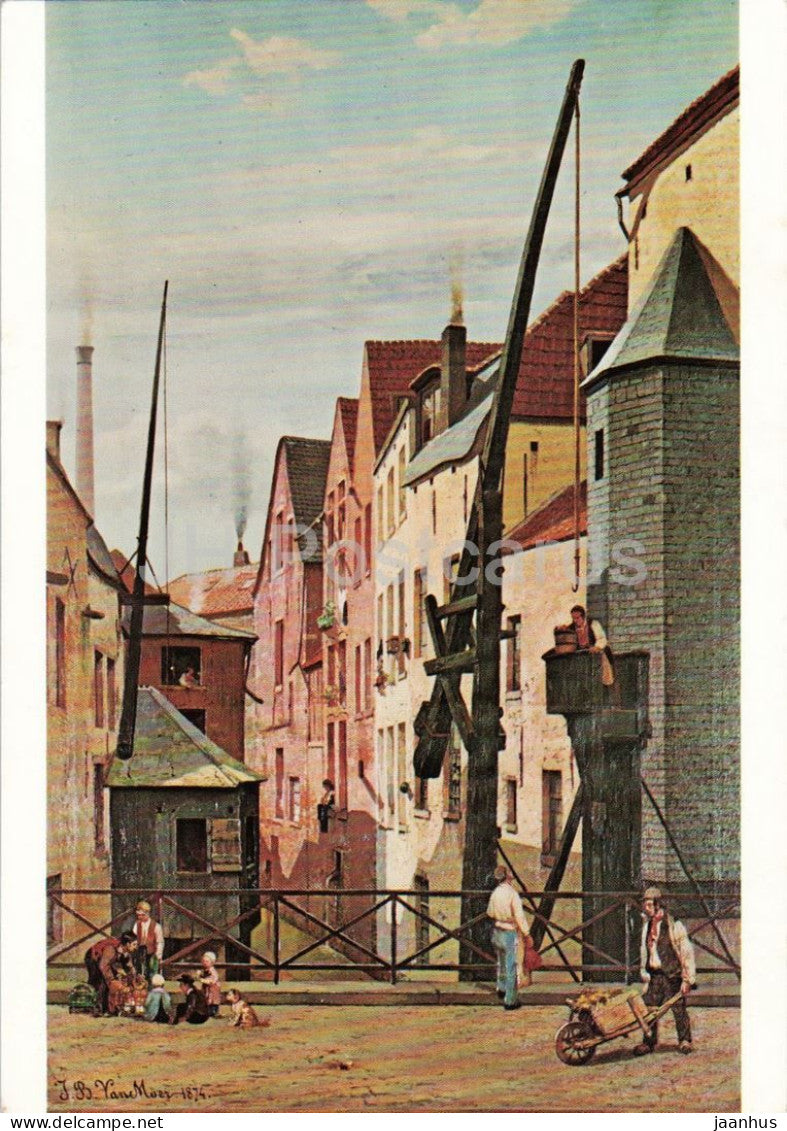 painting by J. B. Van Moer - The Drains of the Carp Bridge - Brussels - Belgian art - 1970s - Belgium - unused - JH Postcards