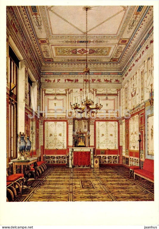 Leningrad - St Petersburg - Winter Palace - Pompeian dining room - painting by Oukhtomski - 1975 - Russia USSR - unused - JH Postcards