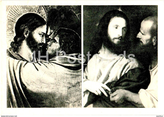 painting by Titian - Christ with the Coin - Kiss of Judas - Italian art - 1967 - Russia USSR - unused - JH Postcards