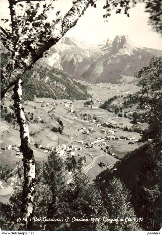 Val Gardena - S. Cristina - Gruppo di Cir - 45-64 - mountains - Alps - Dolomites - old postcard - 1956 - Italy - used - JH Postcards