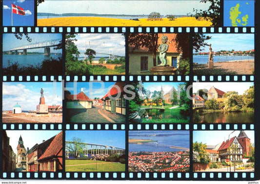 Fynske Byer - Middelfart - Odense - Nyborg - Svendborg - multiview - Denmark - used - JH Postcards