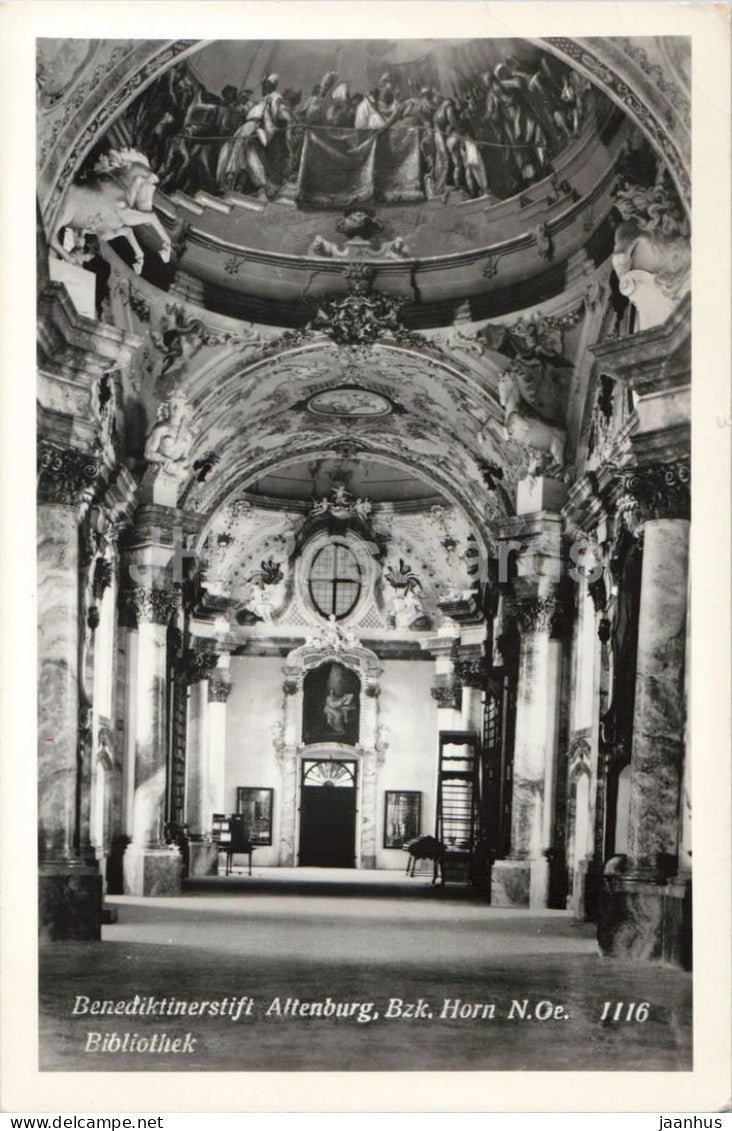 Benediktinerstift Altenburg Bzk. Horn N.O. - Bibliothek - interior - library - 76443 - old postcard - Austria - unused - JH Postcards