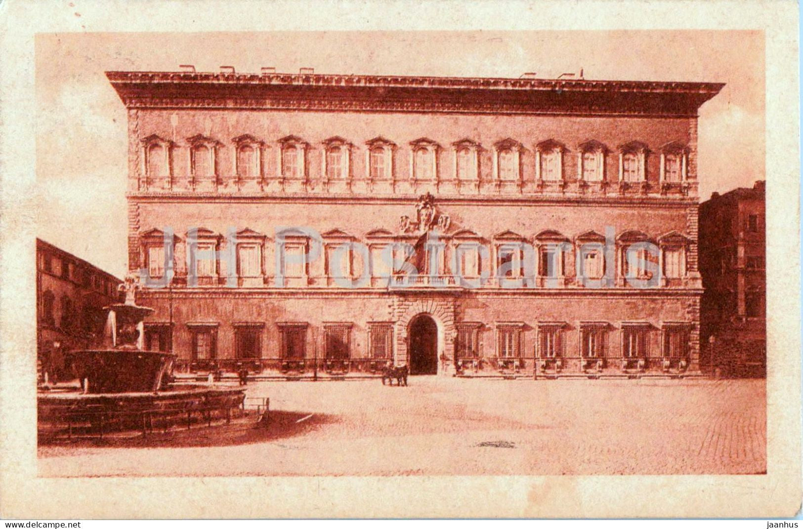 Roma - Rome Palazzo Farnese - Ambasciata di Francia - Farnese Palace - French Embassy old postcard - 1925 - Italy - used - JH Postcards