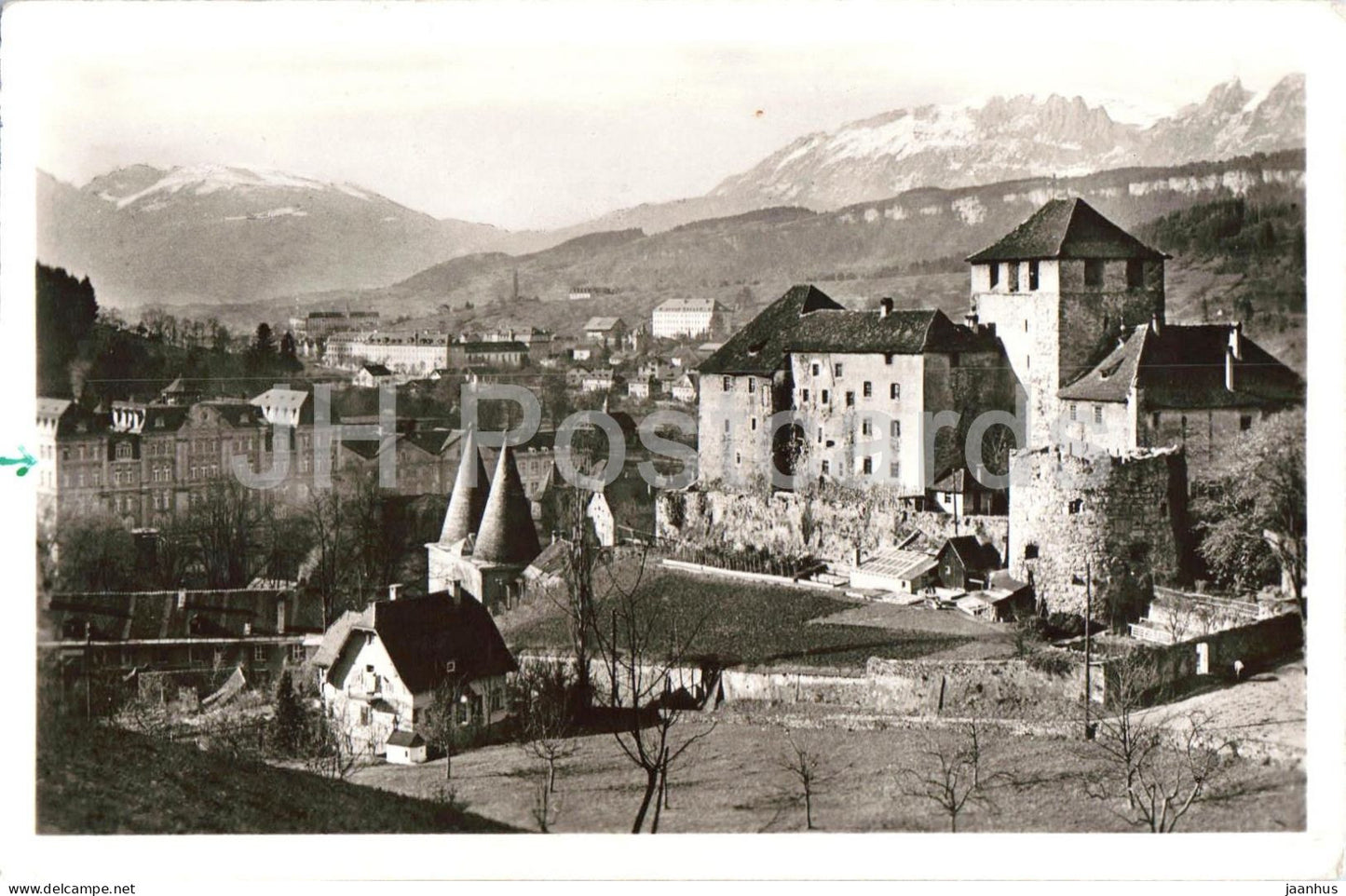 Feldkirch - Schattenburg und Stadtansicht - Castle - Town View - Feldpost - military mail - 2216 - 1944 - Austria - used - JH Postcards