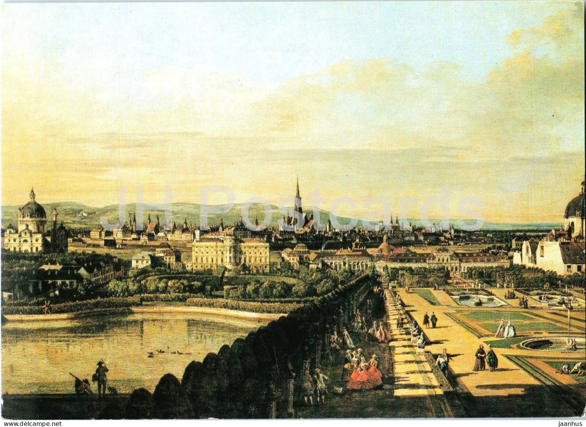 painting by Bernardo Bellotto - View of Vienna from the Belvedere - Blick auf Wien vom Belvedere - art Austria - unused - JH Postcards