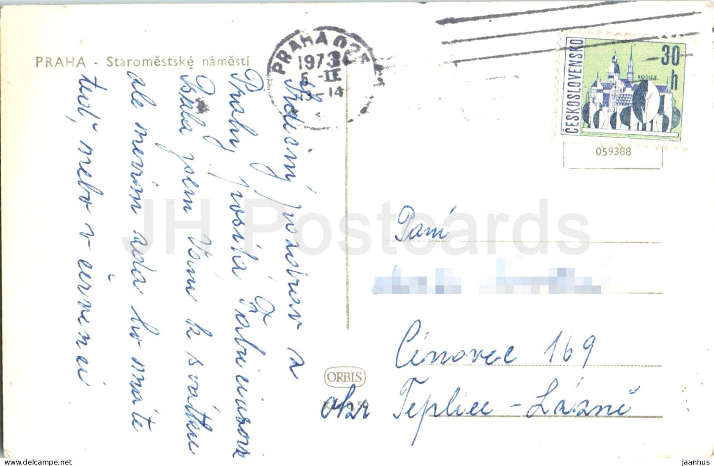 Prag - Prag - Staroměstské náměstí - Altstädter Ring Auto alte Postkarte - 1973 - Tschechische Republik - Tschechoslowakei - gebraucht