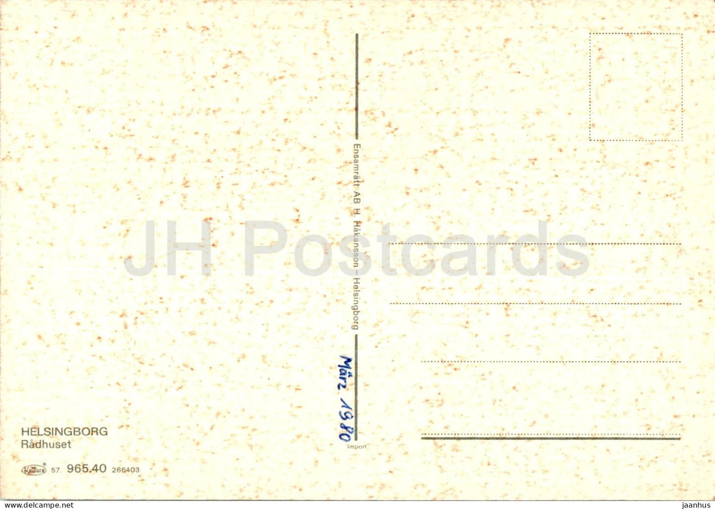 Helsingborg - Radhuset - Town Hall - 96540 - 1980 - Sweden - used