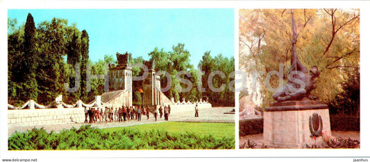 Lviv - central entrance to the Hill of Glory - mass grave of tank soldiers died in WWII - 1984 - Ukraine USSR - unused - JH Postcards