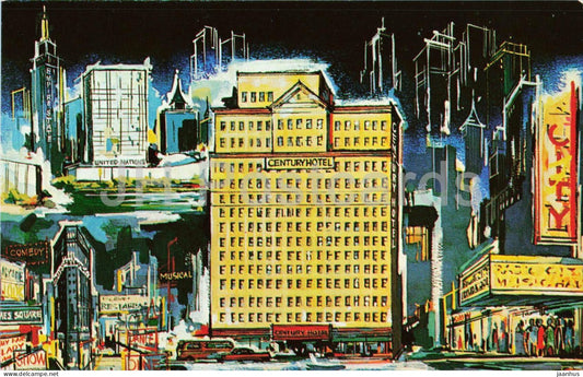 New York - Hotel Century - 111 West 46th Street - illustration - 1981 - USA - unused - JH Postcards