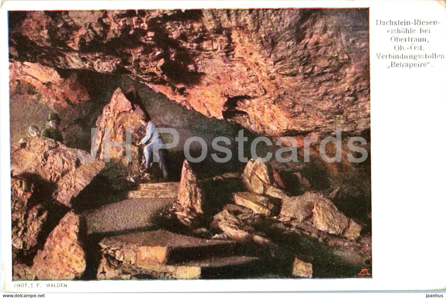 Dachstein Rieseneishohle bei Obertraun - Verbindungsstollen Belrapeire - cave - 19 - old postcard - Austria - unused - JH Postcards