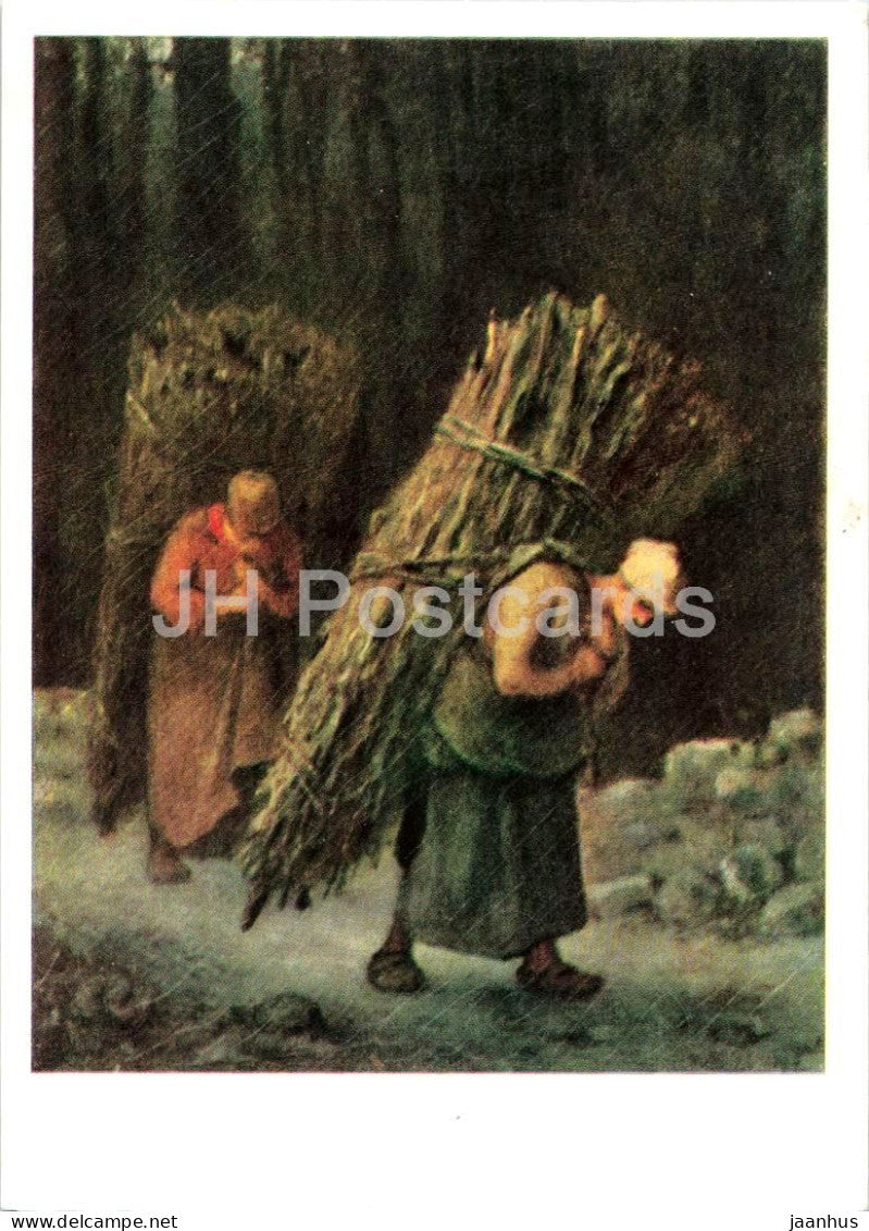 painting by Jean-Francois Millet - Women Carrying Firewood - Bauerinnen mit Reisig - 1967 - Russia USSR - unused - JH Postcards