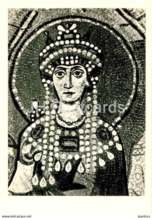 mosaic - The mosaic of Empress Theodora - ancient art - 1967 - Russia USSR - unused - JH Postcards