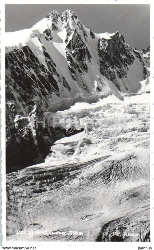 Grossglockner 3798 m - glacier - Alps - mountains - 1512 - old postcard - 1950s - Austria - used - JH Postcards