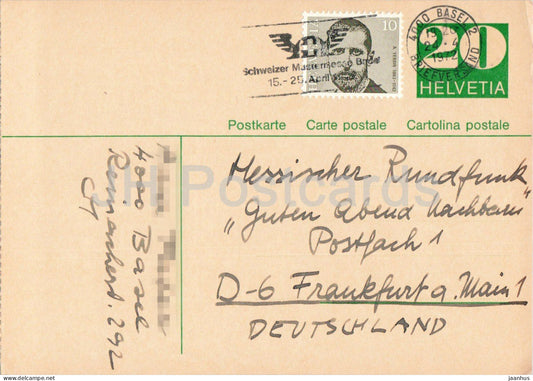 Guten Abend Nachbarn - Hessischer Rundfunk - postal stationery - 144 - 1972 - Switzerland - used - JH Postcards