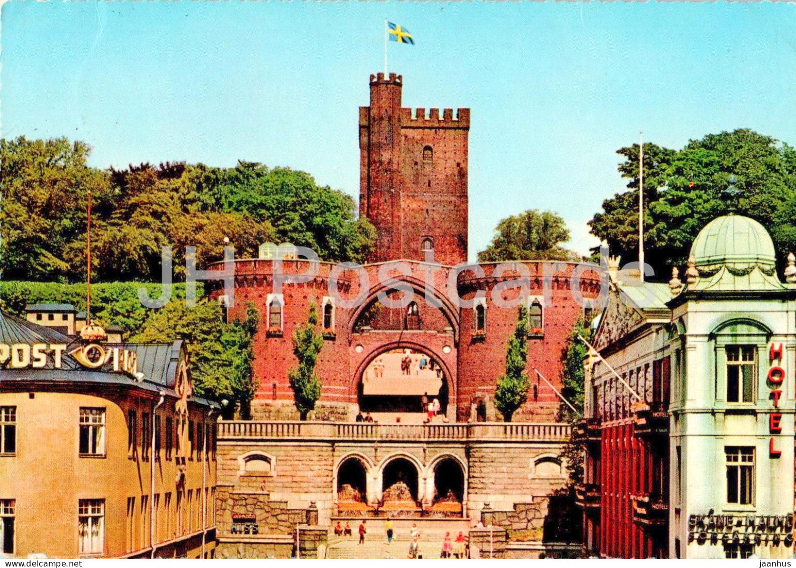 Helsingborg - Karnan och Terrassen - The Keep and King Oscar II Terrace - 1962 - Sweden - used - JH Postcards