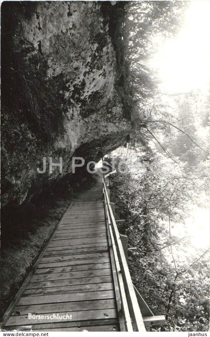 Burserschlucht - gorge - wooden path - rocks - nature - 82936 - old postcard - 1959 - Austria - used - JH Postcards