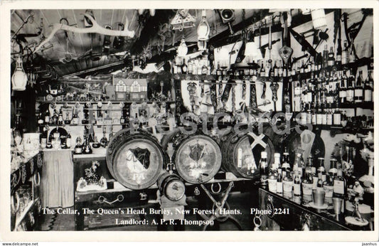 The Cellar The Queen’s Head Burley New Forest Hants - old postcard - photo - England - United Kingdom - unused - JH Postcards