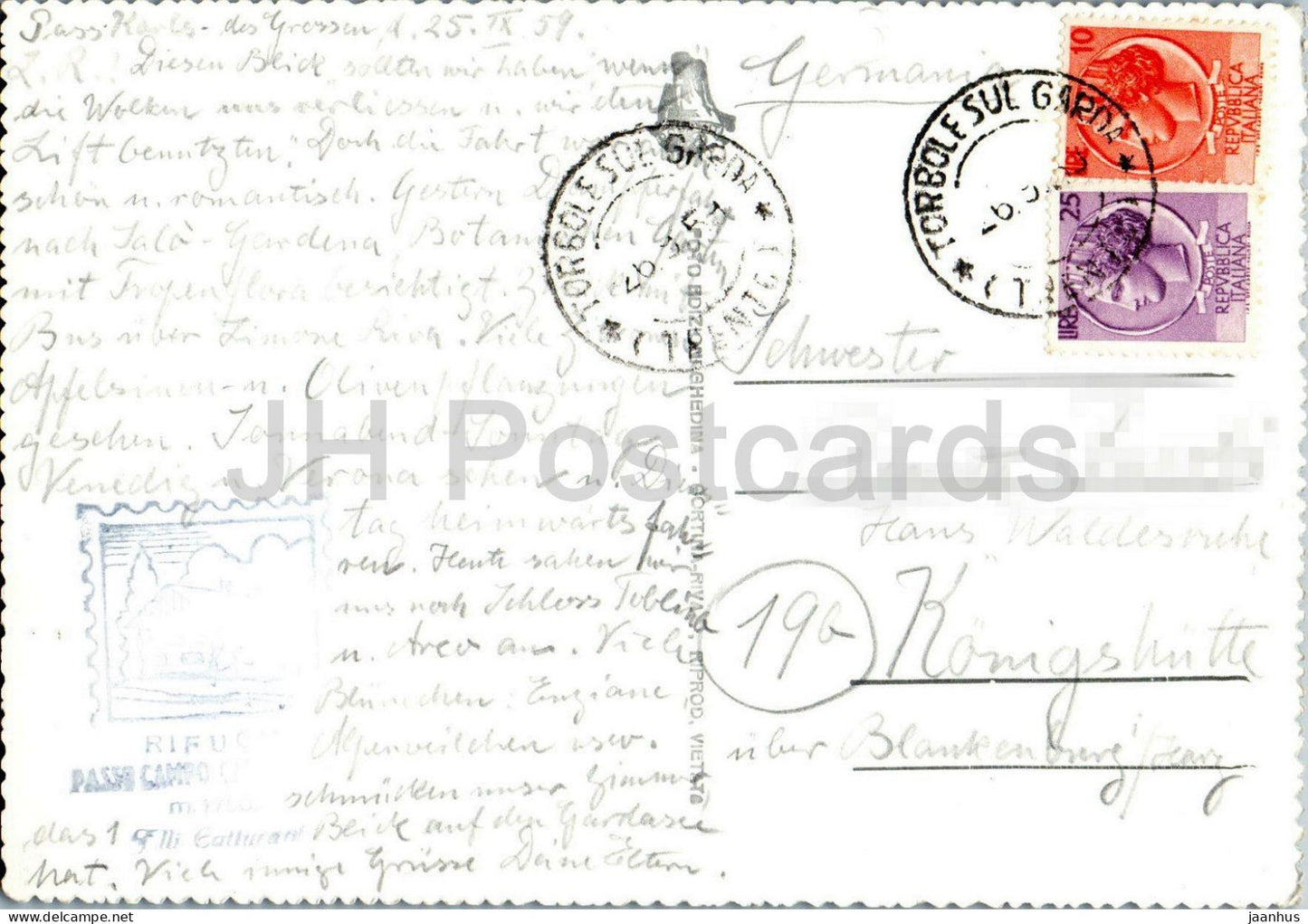 Dolomiti di Brenta - Rif. 12 Apostoli - Berge - Alpen - Dolomiten - 208-71 - alte Postkarte - 1959 - Italien - gebraucht