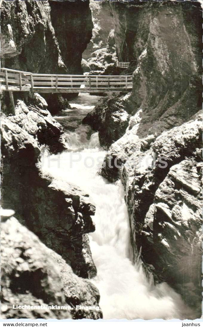 Liechtensteinklamm - Eingang - gorge - bridge - waterfall - nature - 103 - 1961 - Austria - used - JH Postcards