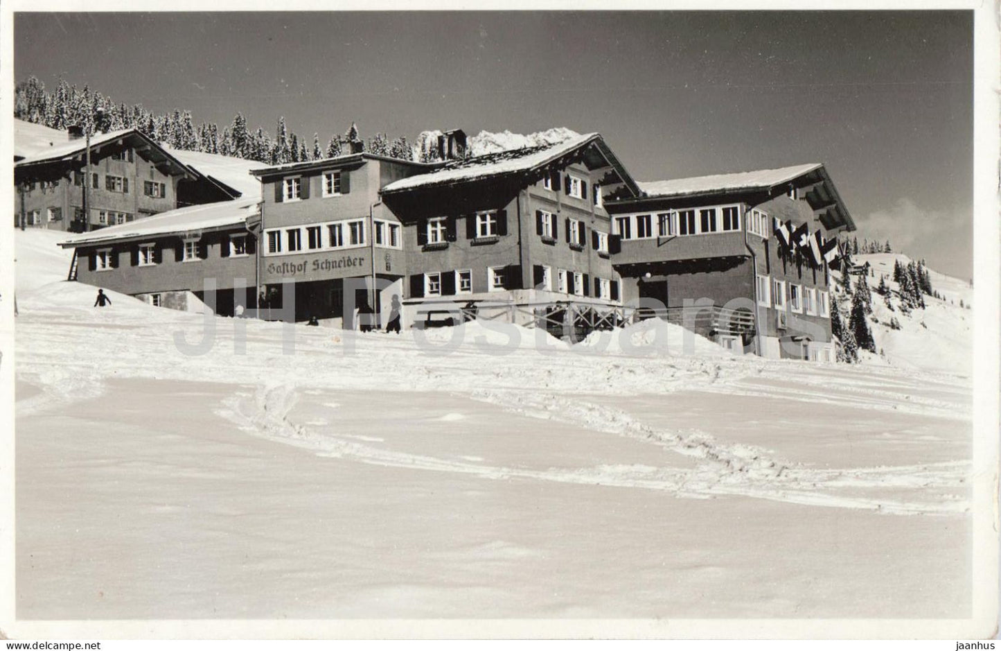 Lech am Arlberg - Gasthof Schneider im Winter - alpine hotel - No. 85129 - old postcard - 1939 - Austria - used - JH Postcards