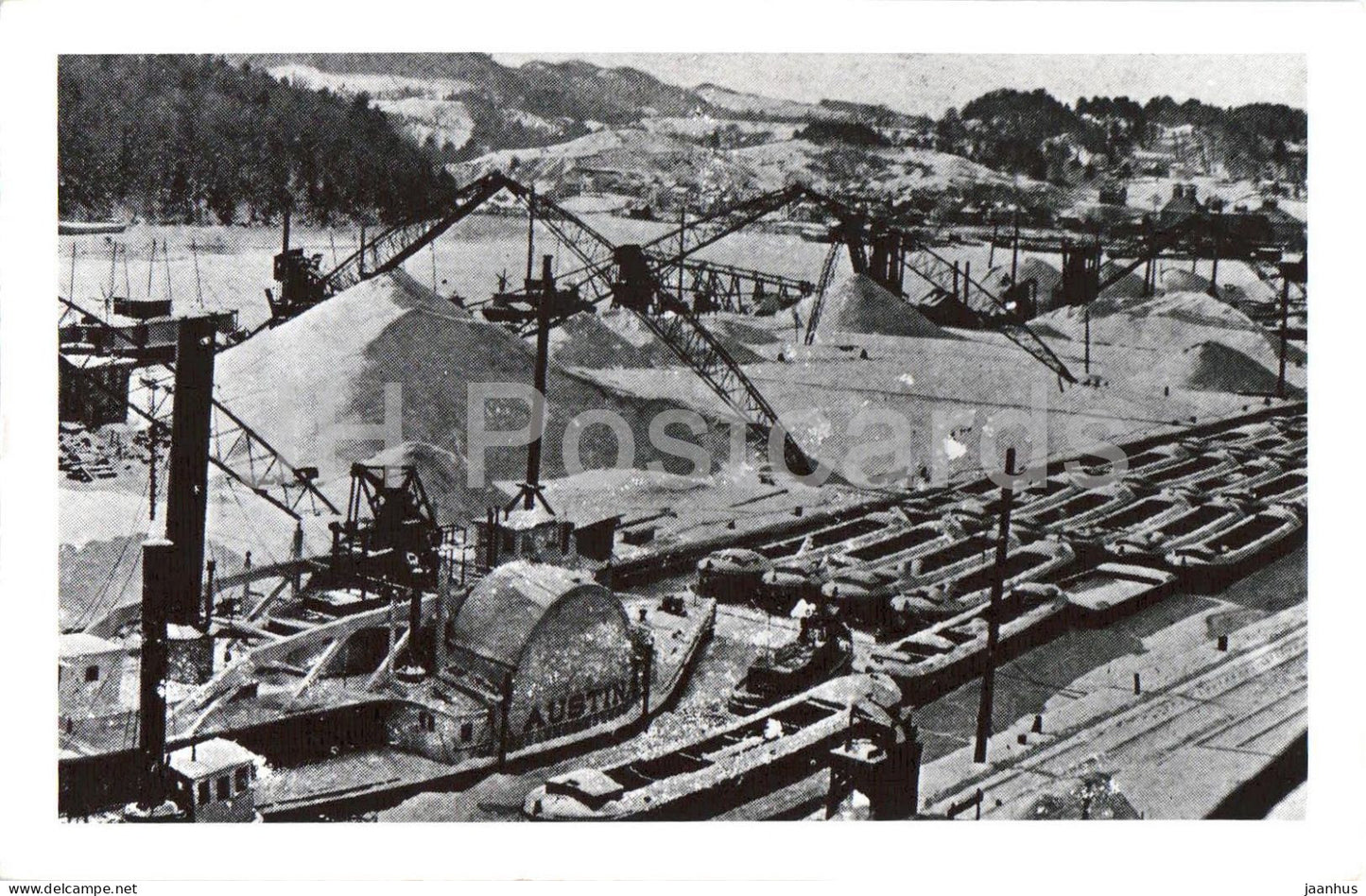 Island Dock - coal mine - Rondout - Kingston - New York - REPRODUCTION - old postcard - USA - used - JH Postcards