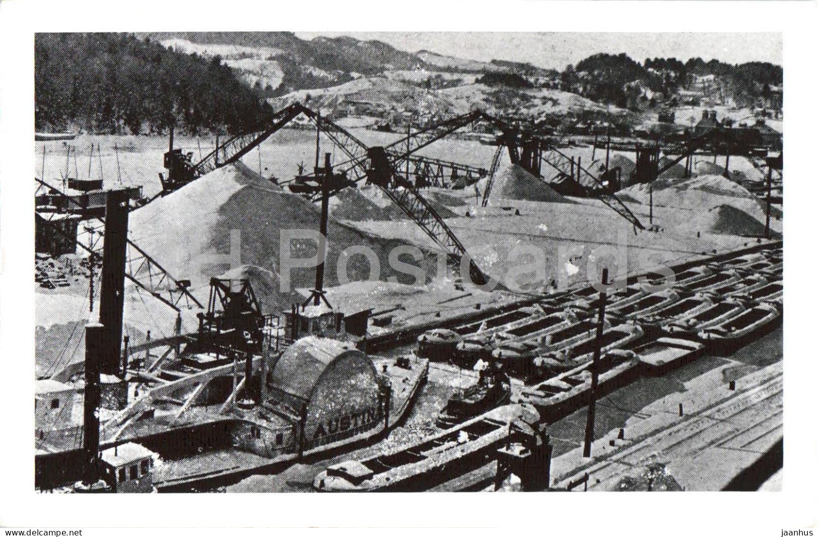 Island Dock - coal mine - Rondout - Kingston - New York - REPRODUCTION - old postcard - USA - used - JH Postcards