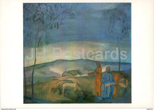 painting by P. Kuznetsov - Evening in Steppes - Russian art - 1981 - Russia USSR - unused - JH Postcards
