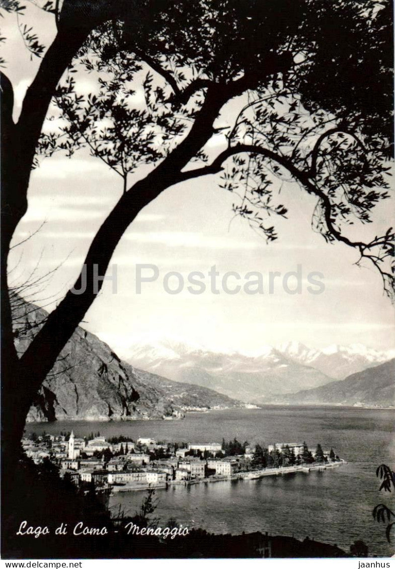Lago di Como - Menaggio - lake town panorama mountains shoreline - 166 - old postcard - Italy - unused - JH Postcards