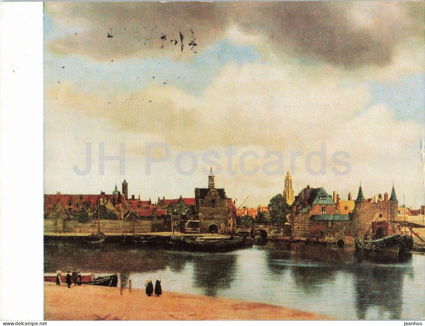 painting by Johannes Vermeer - View of Delft - ship - Dutch art - 1971 - Netherlands - used - JH Postcards