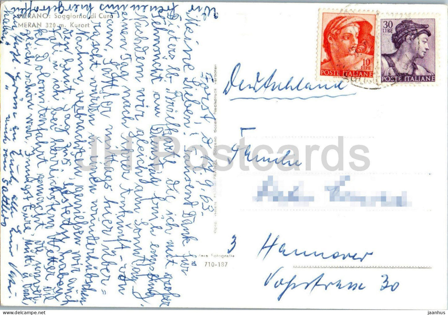 Merano Kurort 320 m - Merano - Soggiorno di Curo - spa town mountains - Alps - multiview - 710-187 - 1963 - Italy - used