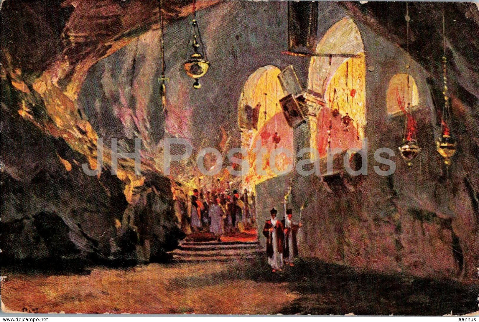 Kreuzfindungskapelle in Jerusalem - Chapel of the Finding of the Cross - illustration - old postcard - Israel - unused - JH Postcards