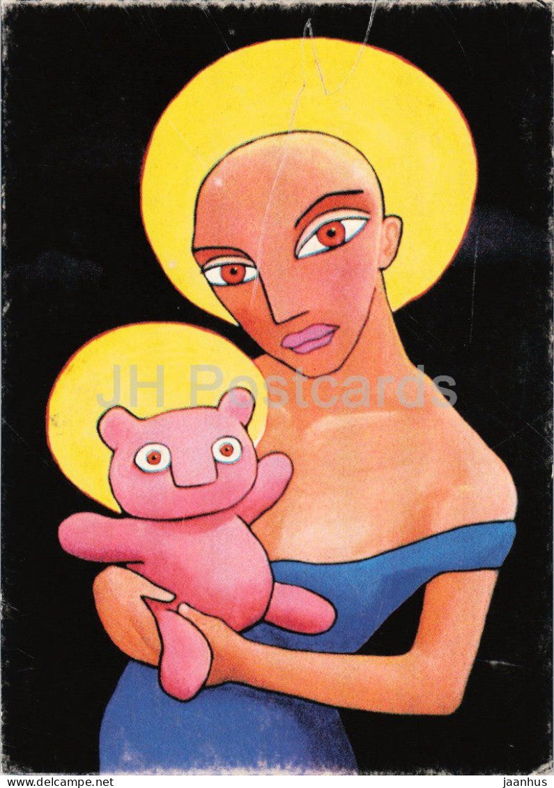 painting by Dagmara Pater - New Femininity - neue Weiblichkeit - German art - 2004 - Germany - unused - JH Postcards
