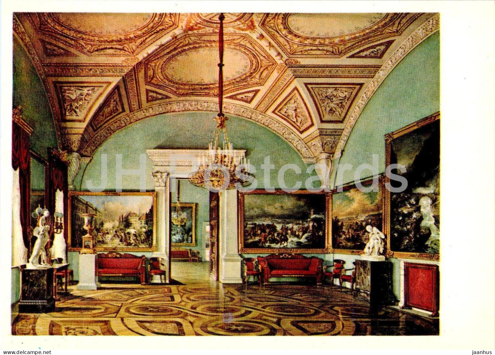 Leningrad - St Petersburg - Winter Palace - Second hall of war paintings - painting by Hau - 1975 - Russia USSR - unused - JH Postcards