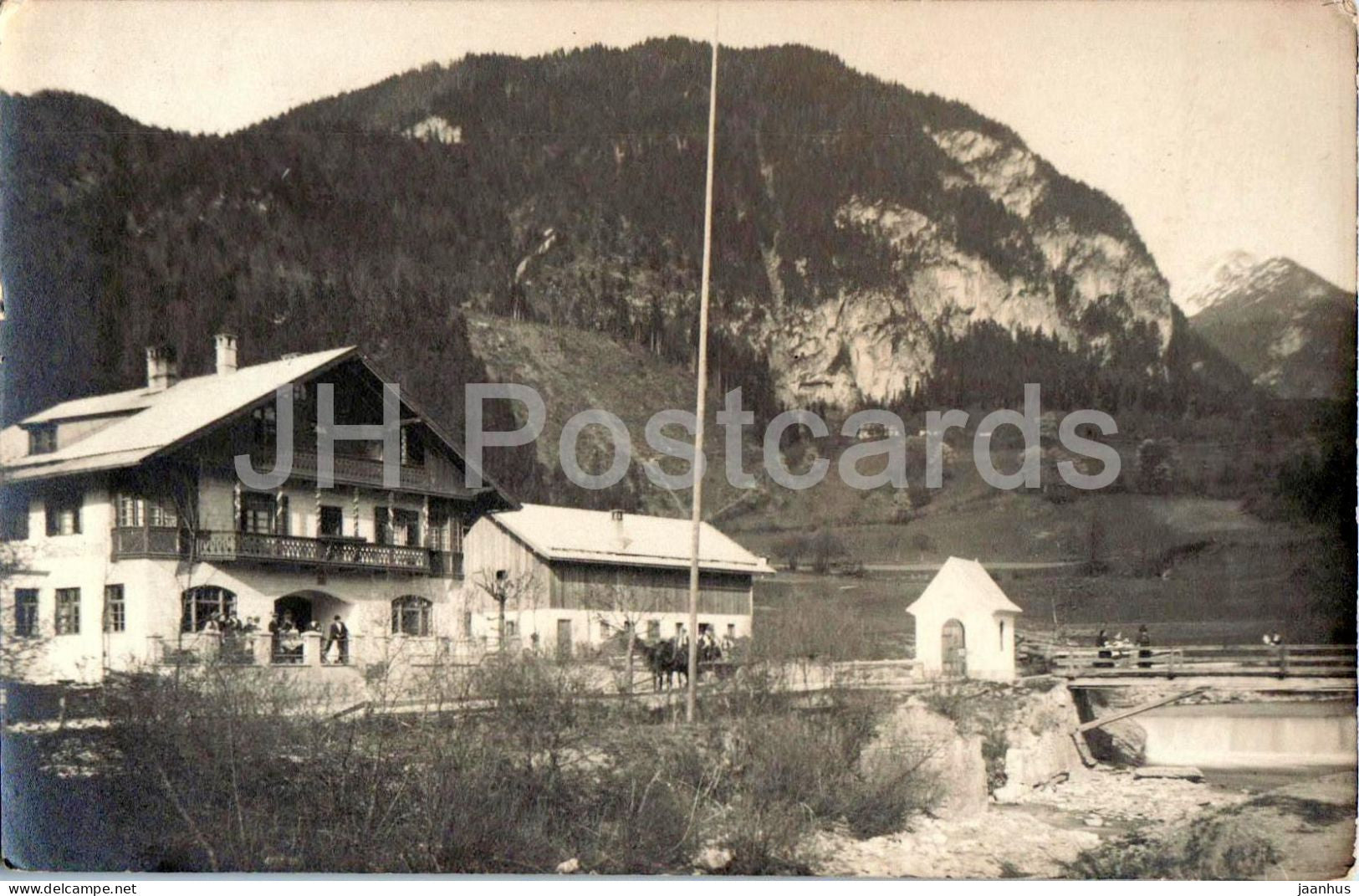 Kufstein - Gasthof bei der Brucke - river - mountains - photo - old postcard - 1913 - Austria - unused - JH Postcards