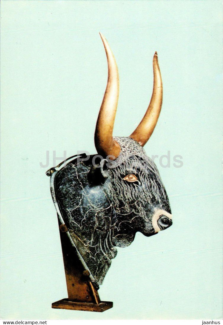 Bulls Head Rhyton from Knossos - Stierkopfrhyton - Heraklion Museum - ancient world - 396 - Greece - unused - JH Postcards