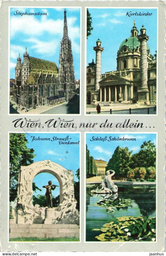 Wien Wien nur du allein - Vienna city views - church - monument - multiview - Austria - used - JH Postcards
