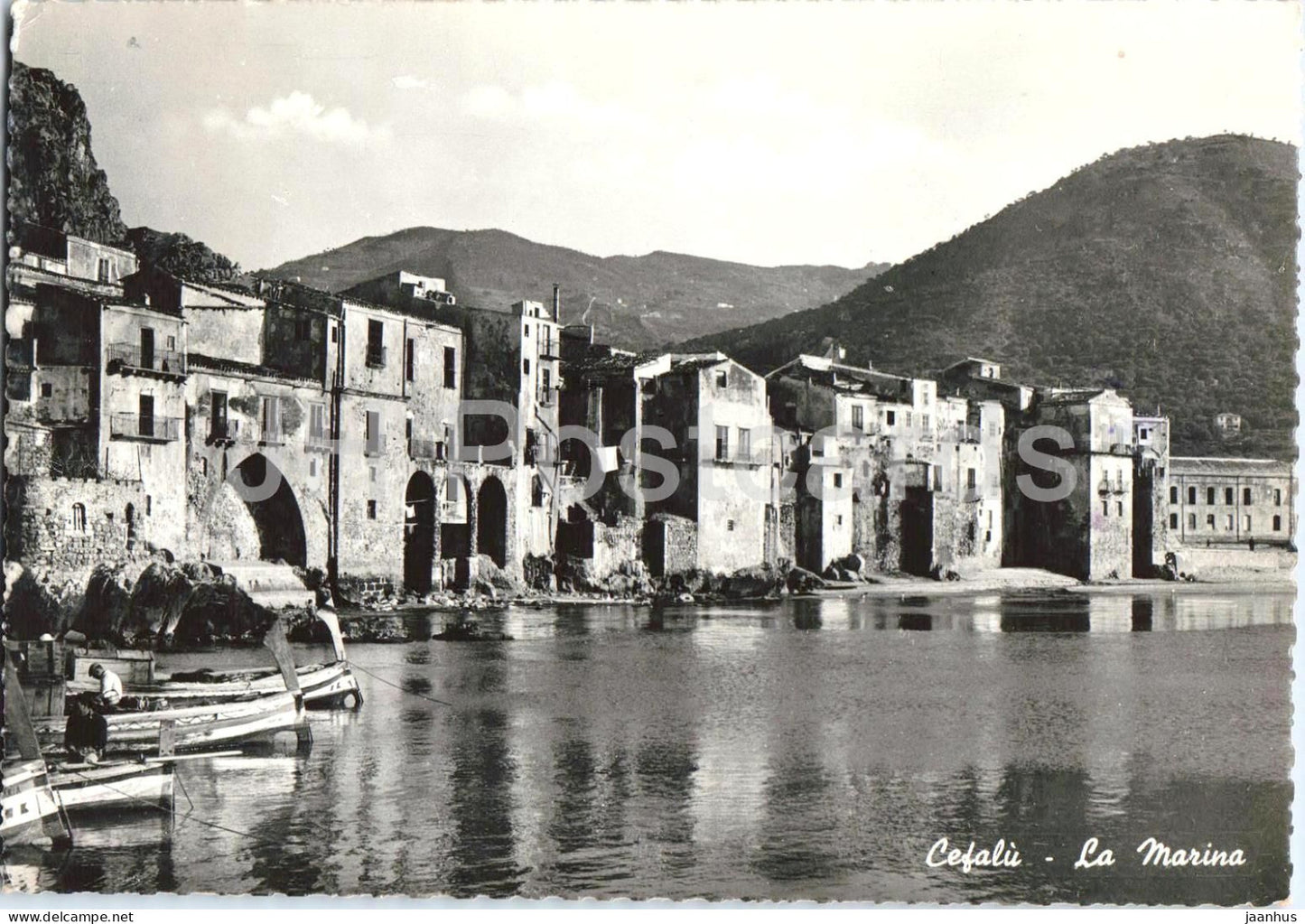 Cefalu - La Marina - seaside town - harbor - historic houses - Sicily - 31487 - old postcard - Italy - used - JH Postcards