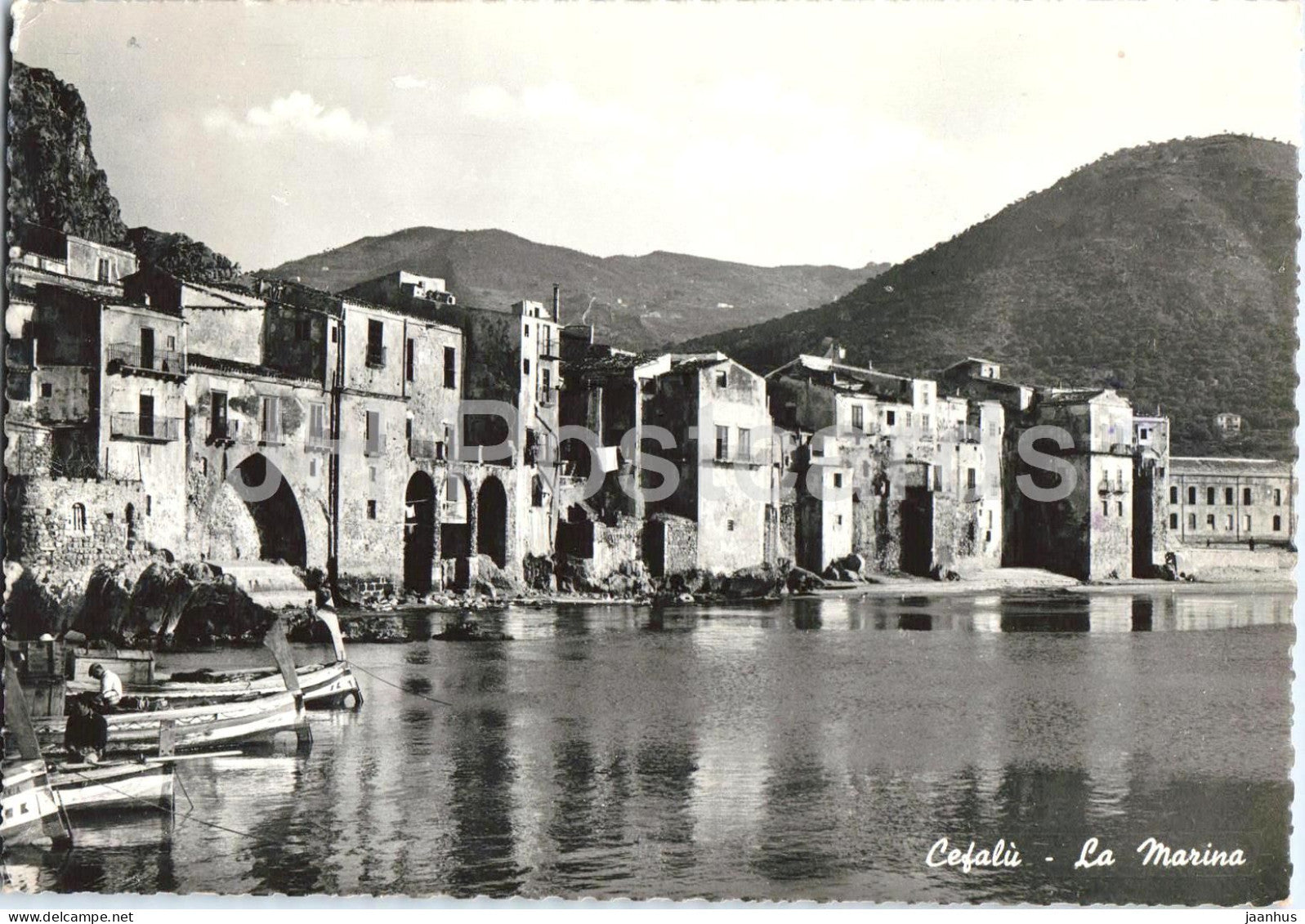 Cefalu - La Marina - seaside town - harbor - historic houses - Sicily - 31487 - old postcard - Italy - used - JH Postcards