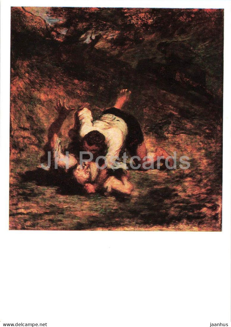 painting by Honore Daumier - The Thieves and the Donkey - French art - 245 - 1970 - Russia USSR - unused - JH Postcards
