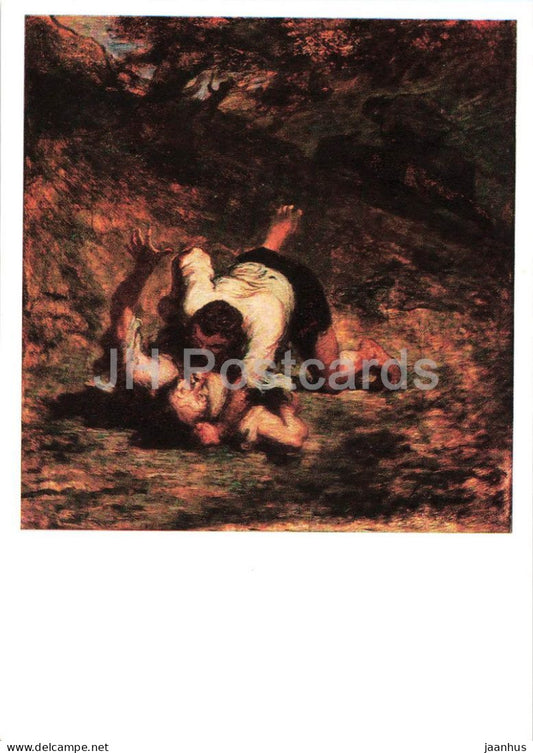 painting by Honore Daumier - The Thieves and the Donkey - French art - 245 - 1970 - Russia USSR - unused - JH Postcards
