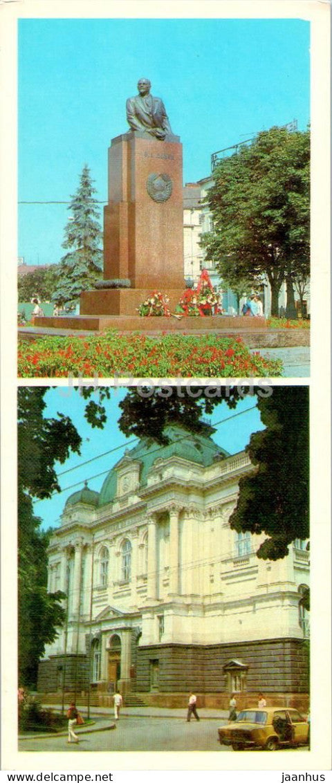 Lviv - monument to Lenin - Lenin museum - 1984 - Ukraine USSR - unused - JH Postcards