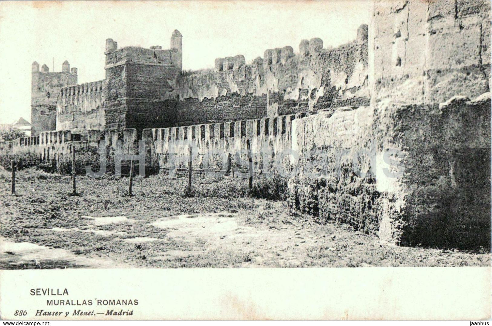 Sevilla - Murallas Romanas - Roman Walls - historic walls - ancient world - 886 - old postcard - Spain - unused - JH Postcards