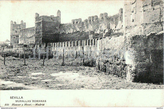 Sevilla - Murallas Romanas - Roman Walls - historic walls - ancient world - 886 - old postcard - Spain - unused - JH Postcards