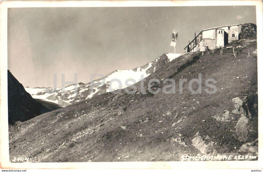 Sammoarhütte 2527 m - alpine hut - mountains - glaciers - 2144 - old postcard - 1928 - Austria - used - JH Postcards