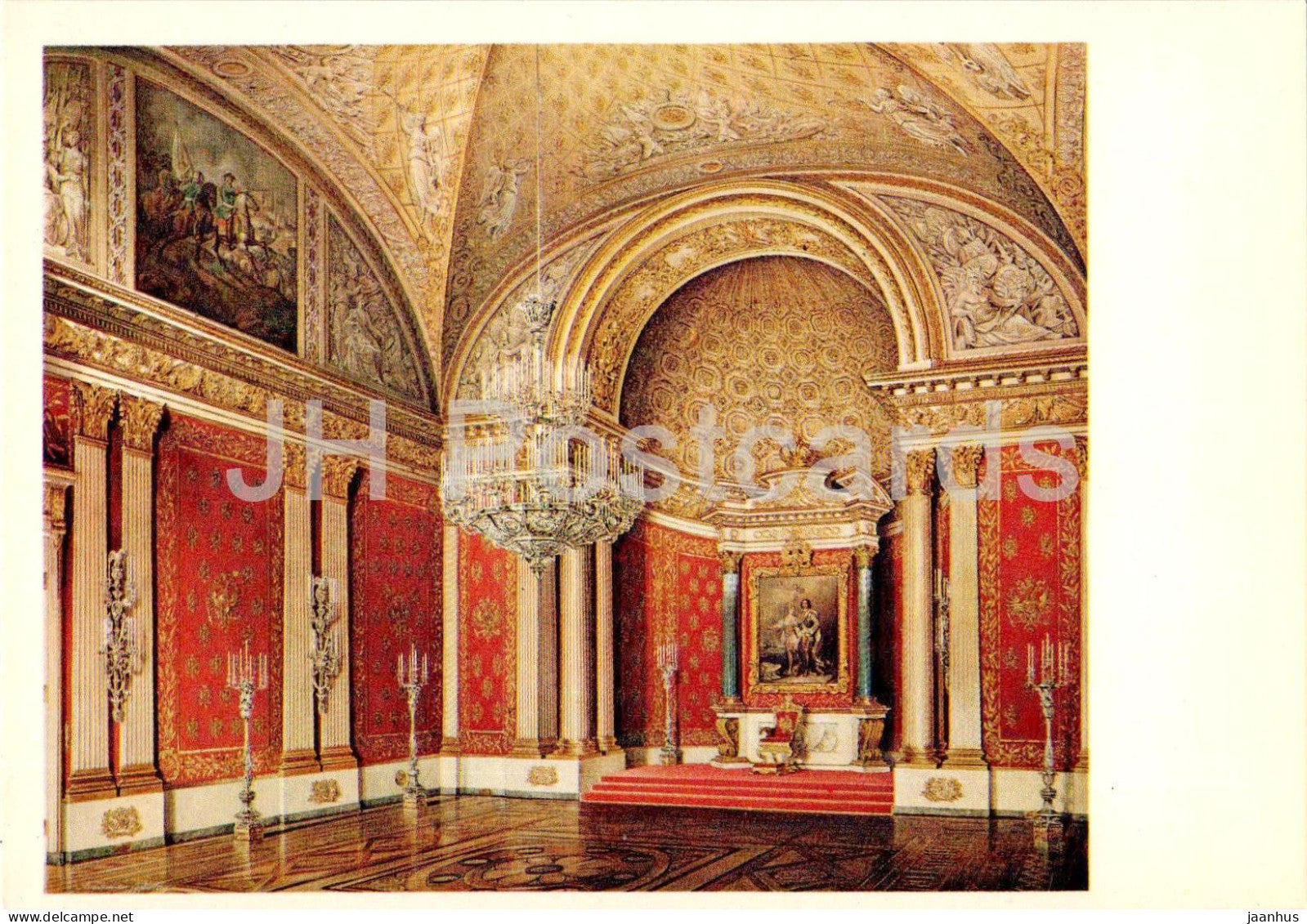 Leningrad - St Petersburg - Winter Palace - Peter I Hall - painting by Hau - 1975 - Russia USSR - unused - JH Postcards