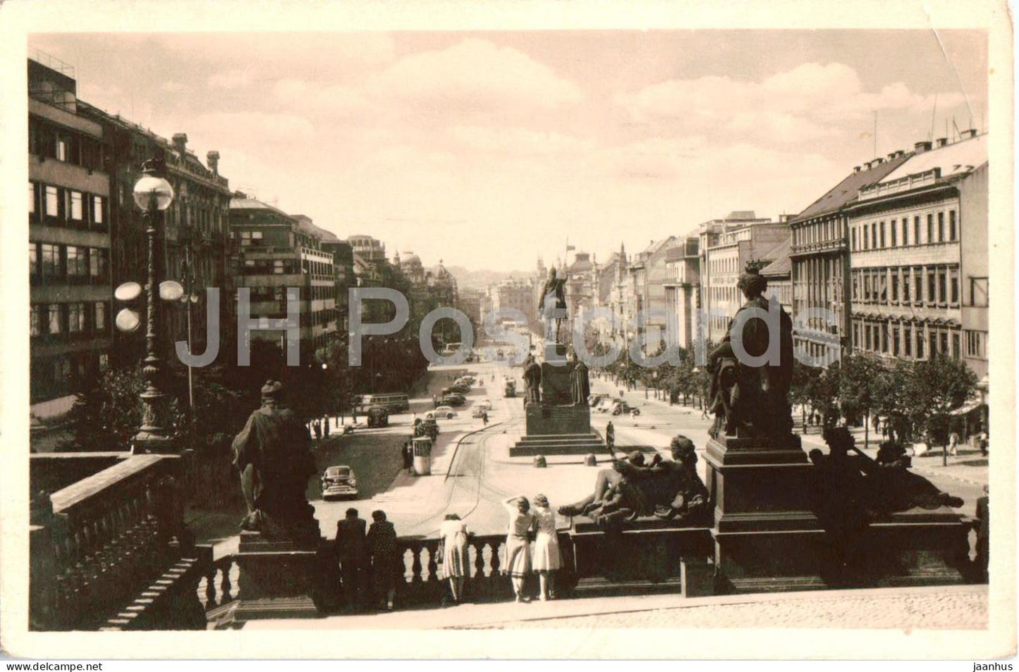 Praha - Prague - Wenceslas Square - Vaclavske namesti - old postcard - 1957 - Czech Republic - Czechoslovakia - used - JH Postcards