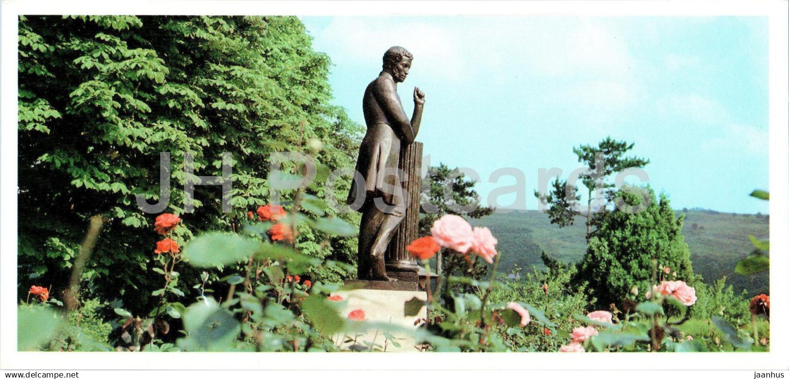 Pushkin Places - Dolna - monument to Pushkin - 1981 - Moldova USSR - unused - JH Postcards