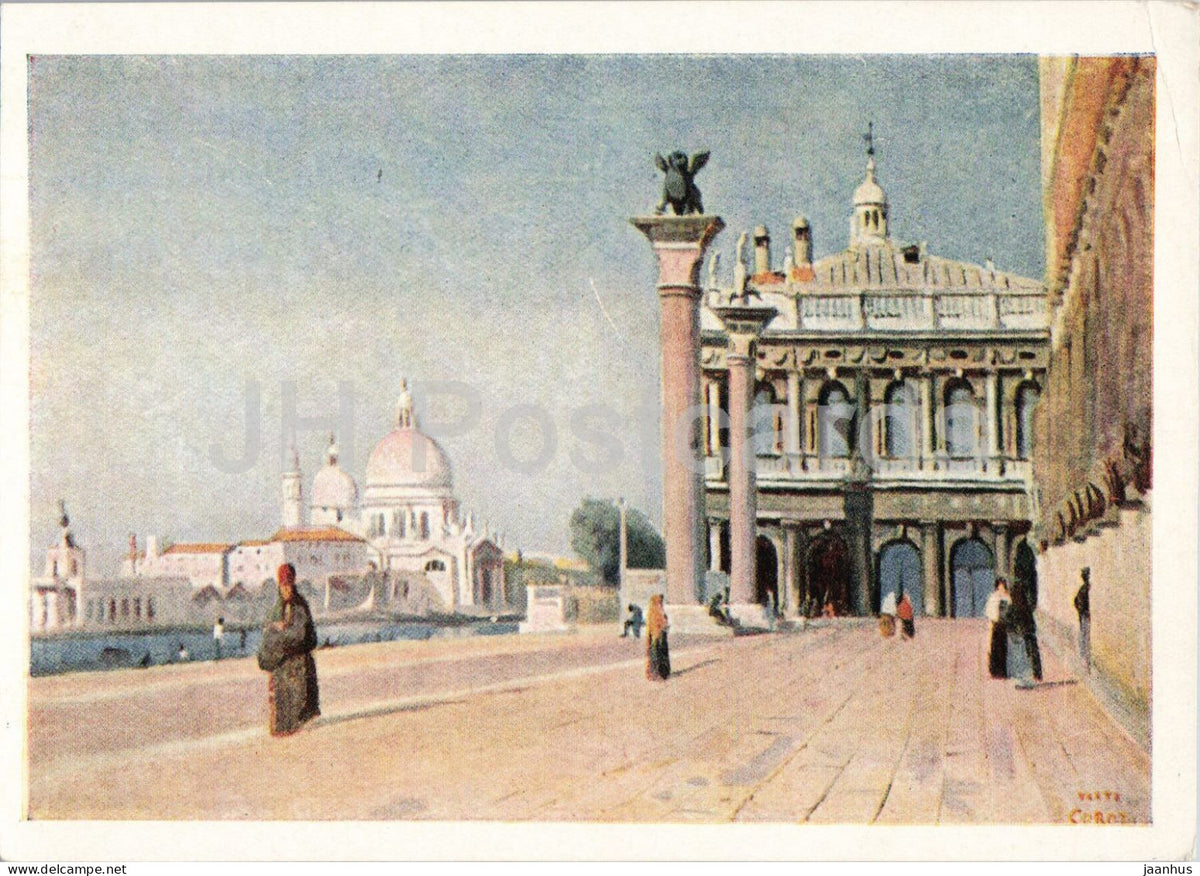 painting by Camille Corot - Morning in Venice - Venezia - French art - old postcard - 1958 - Russia USSR - unused - JH Postcards
