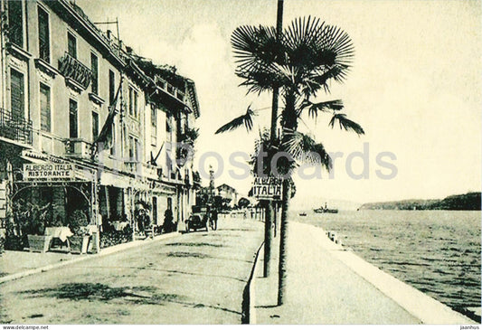 Salo - Lungolago Zanardelli - Albergo Bar Italia - hotel Bar - Lake Garda - promenade - REPRODUCTION - Italy - unused - JH Postcards